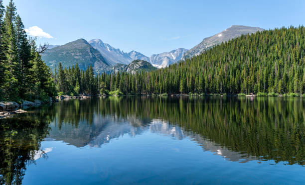 Photograph of mountains and a lake